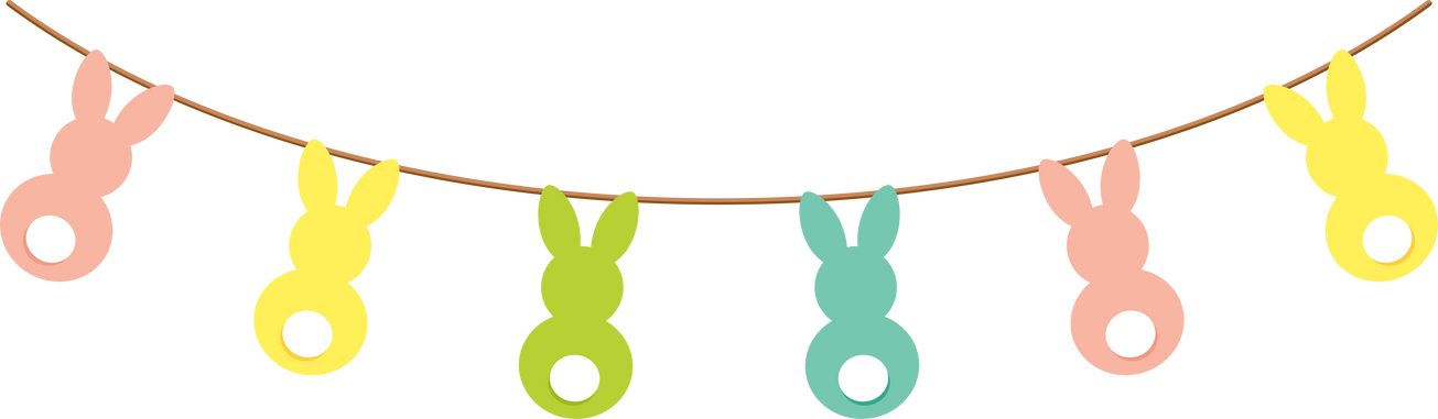 Happy easter garland with bunnies